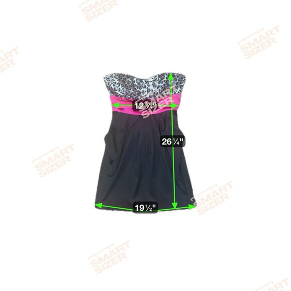 Ruby Rox Dress Women’s 7 Strapless Sweetheart‎ Pink Black Animal Print Sequin - Picture 7 of 7